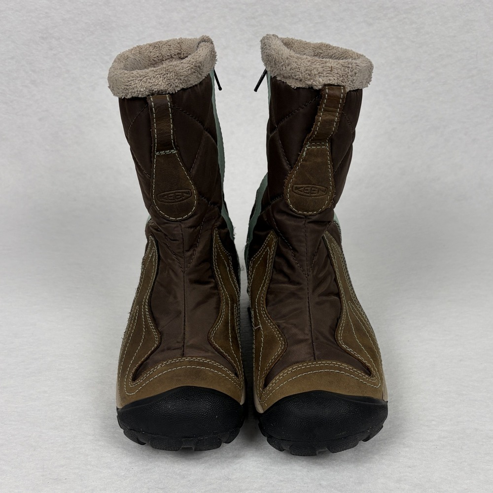 KEEN Women's Brown Winter Boots with Faux Fur Collar